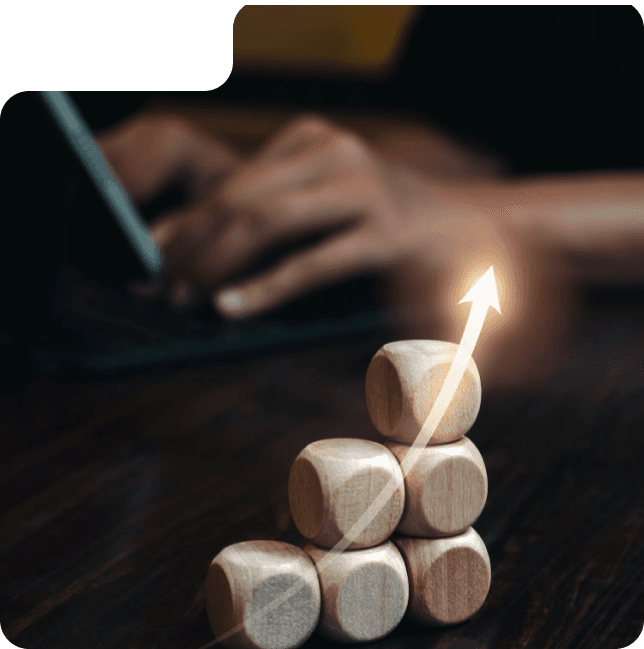 Wooden blocks representing growth and opportunity